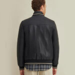 Black Nate Airforce Bomber Leather Jacket - Image 2