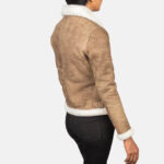 Sherilyn B-3 Distressed Brown Leather Bomber Jacket - Image 2