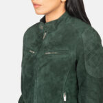 Zenna Green Suede Bomber Jacket - Image 3