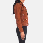 Alison Brown Suede Biker Jacket - Image 3
