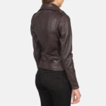 Flashback Maroon Leather Biker Jacket - Image 2