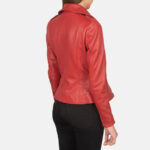 Flashback Red Leather Biker Jacket - Image 2