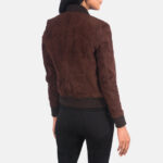 Bliss Brown Suede Bomber Jacket - Image 2