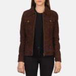 Suzy Mocha Suede Trucker Jacket - Image 3