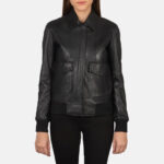 Westa A-2 Black Leather Bomber Jacket