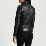 Cityscape Black Leather Biker Jacket - Image 2