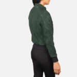 Zenna Green Suede Bomber Jacket - Image 2