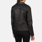 Carolyn Quilted Black Biker Jacket - Image 2
