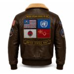 Top Gun Maverick G-1 Brown Leather Biker Bomber Jacket Men - Image 2