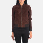 Bliss Brown Suede Bomber Jacket