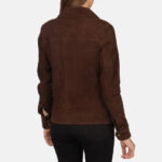 Suzy Mocha Suede Trucker Jacket - Image 2