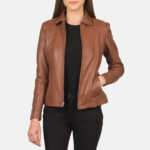 Colette Brown Leather Jacket - Image 3