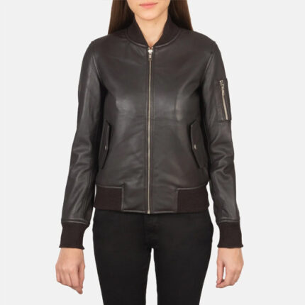 Ava Ma-1 Brown Leather Bomber Jacket