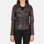 Flashback Maroon Leather Biker Jacket