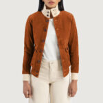 Sasha A1 Brown Suede Bomber Jacket - Image 3