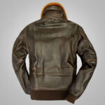 Men's Brown Shearling Lambskin G-1 Flight Leather Jacket - Image 2