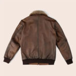 Men's G-1 Chocolate Brown Genuine Leather Flight Bomber Jacket - Image 2