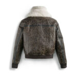 Men's Shearling RAF Aviator Leather Bomber Jacket - Image 2