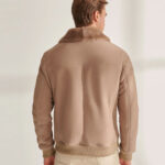Men's B-3 Aviator Shearling Genuine Leather Bomber Jacket - Image 2
