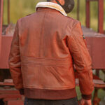 Men's B-3 RAF Flying Fur Aviator Shearling Bomber Jacket - Image 2